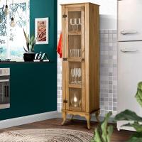 Cristaleira 1 Porta Vidro Torre Madeira Maciça Mel D161 Shop Jm Mel - 5