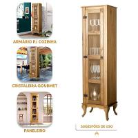 Cristaleira 1 Porta Vidro Torre Madeira Maciça Mel D161 Shop Jm Mel - 6