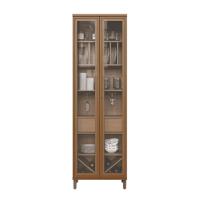 Cristaleira Fidelitá Barcelona Com Led 2 Portas Com Vidro 1 Gaveta 70cm Freijó