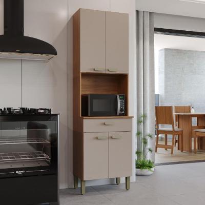 Torre Quente Modulada Para Forno Fidelitá Mariana 60cm 4 Portas 1 Gaveta Freijó/camurça