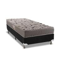 Cama Box Solteiro: Colchão Anatômico Herval Ag65 Firme Fort + Base Crc Suede Black(88X188) - 1
