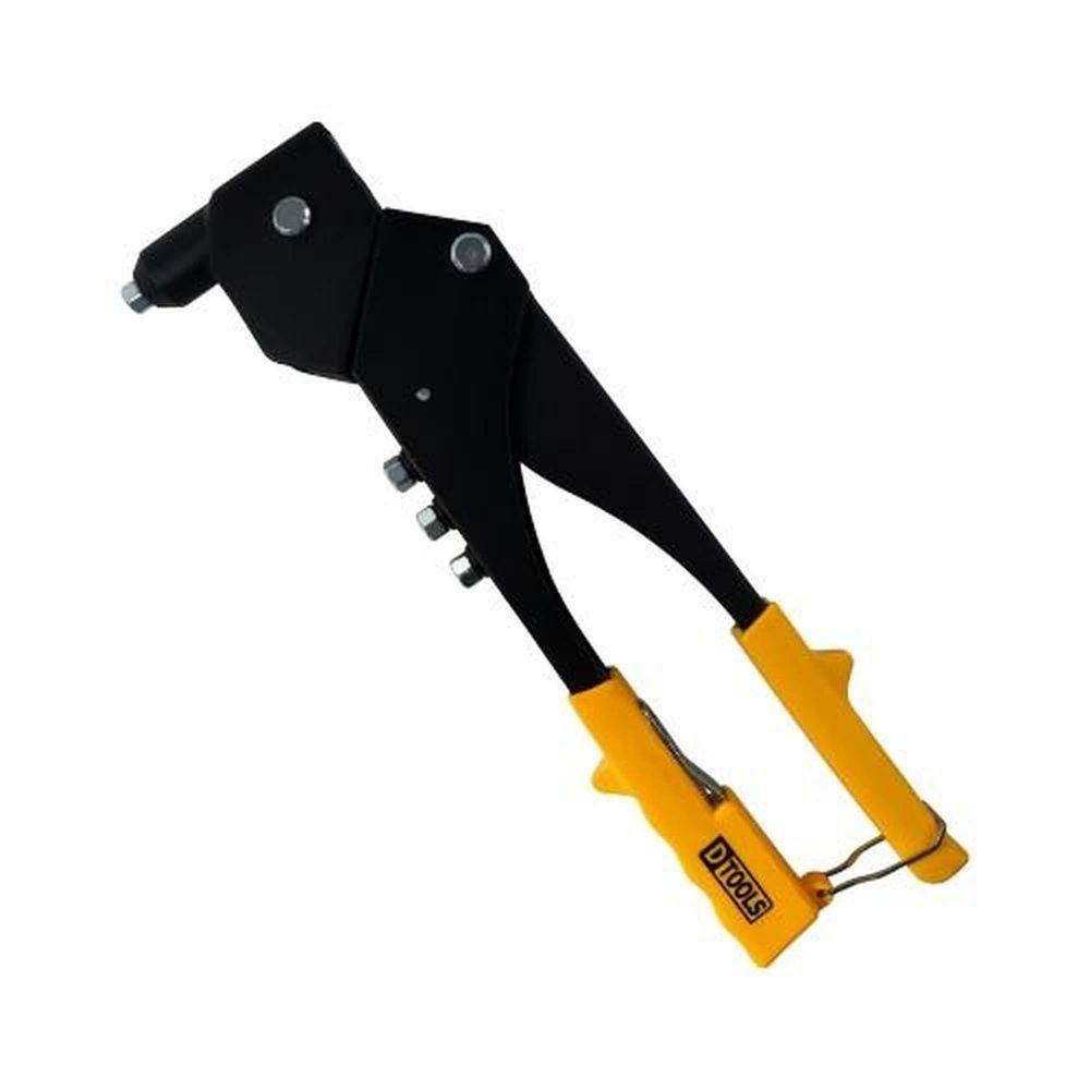 Alicate Rebitador 360° Com 4 Bicos 2,4mm 3,2mm 4mm 4,8mm - Dtools - Ideal Para Chapas E Tubos - 1