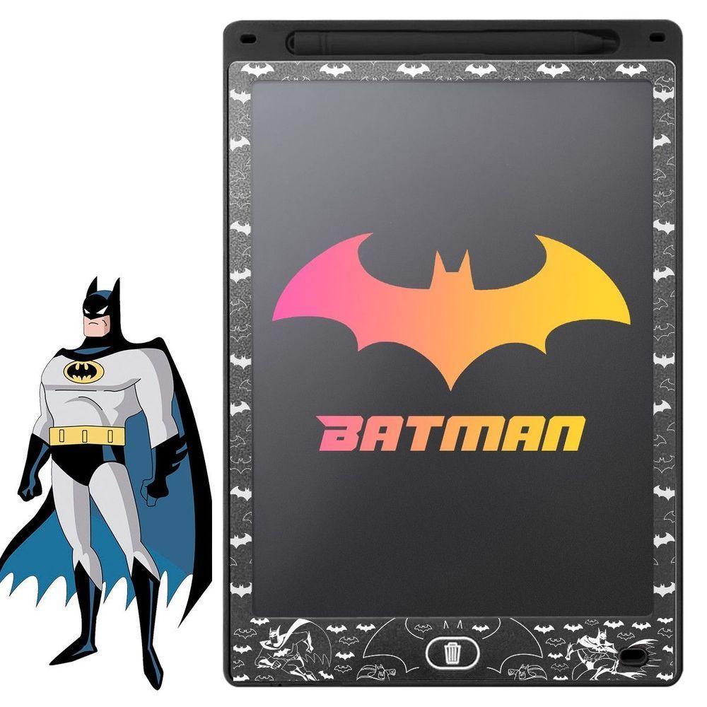 Lousa Mágica Led Batman Preto Infantil Tablet Lcd + Caneta Original Menino Qualidade Premium Preta - 1