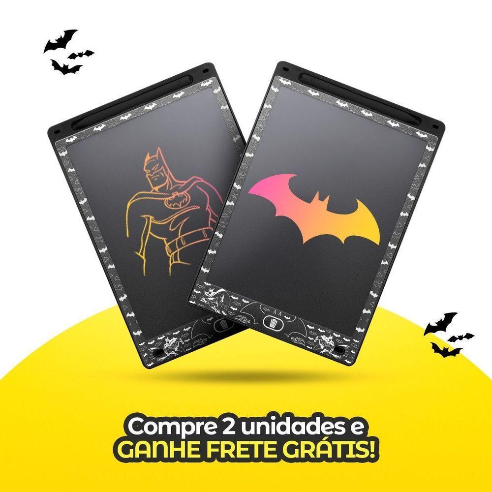 Lousa Mágica Led Batman Preto Infantil Tablet Lcd + Caneta Original Menino Qualidade Premium Preta - 6