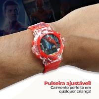 Relogio Digital Homem Aranha Infantil + Oculos Proteção Uv Ajustavel Presente Vermelho Menino - 5