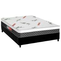 Cama Box Casal: Colchão Anatômico Plumatex D28/EP Falcon Ultra Firme + Base CRC Suede Black(138x188) - 1