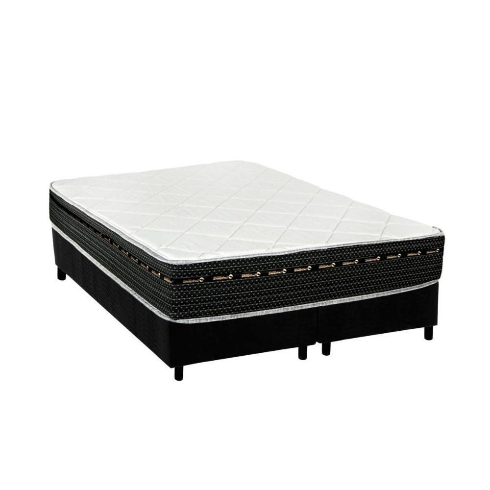 Cama Box Casal: Colchão Molas Luckspuma Bonnel Eagle Spring + Base CRC Suede Black(138x188) - 5