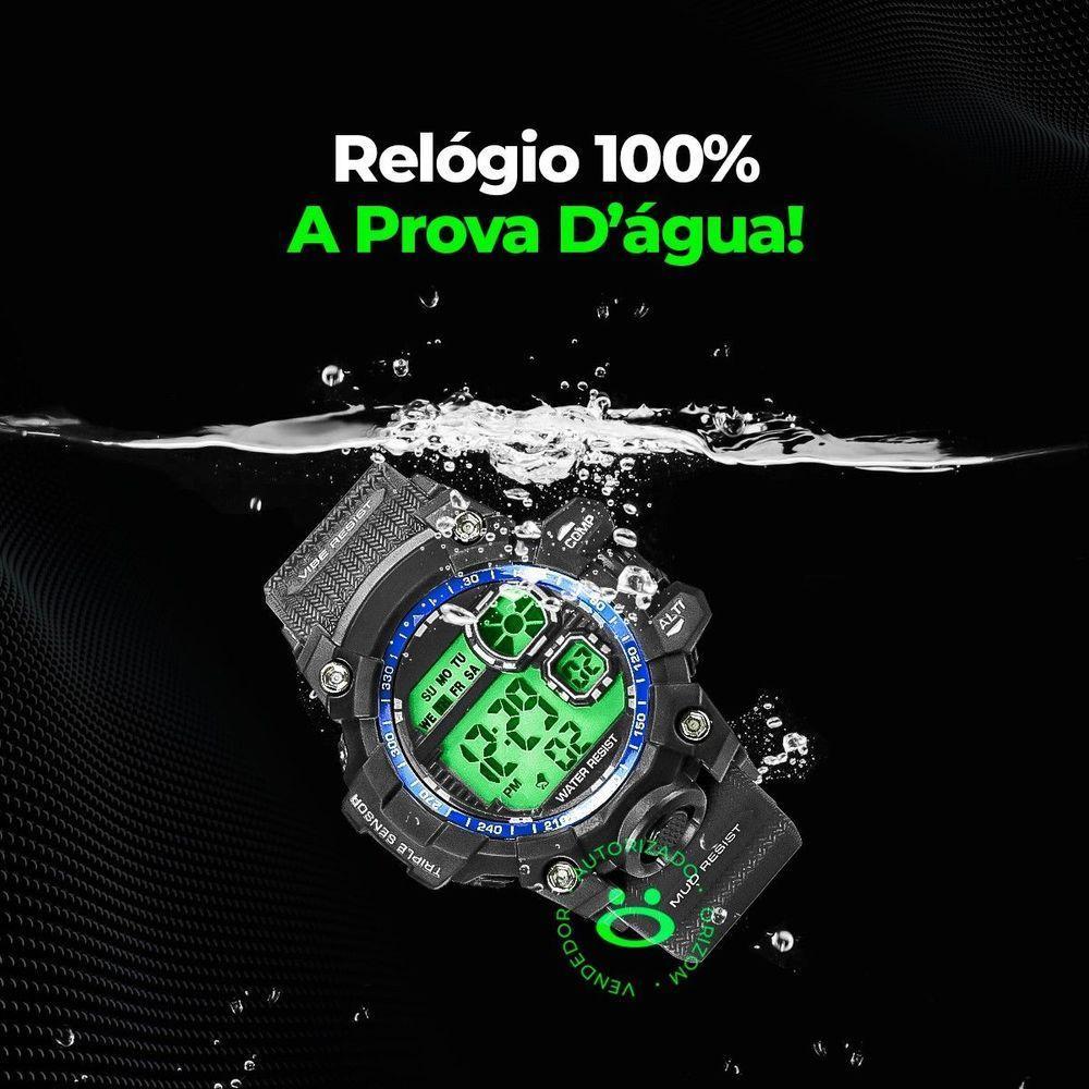 Relógio Infantil Prova Dagua + Caixa + Oculos Protecao Uv Qualidade Premium Resistente Menino Alarme - 3