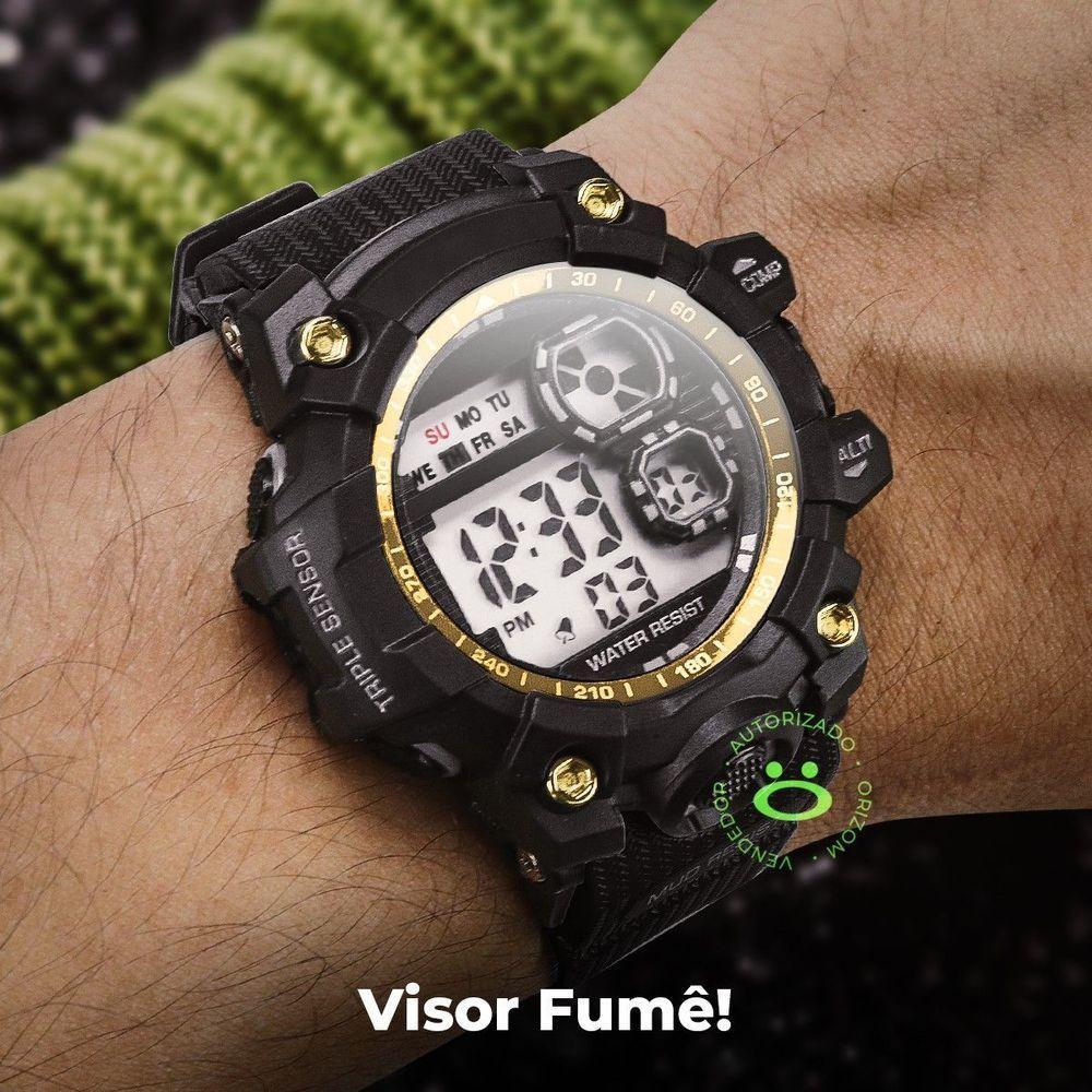 Relogio Prova Dagua Digital + Oculos Sol Protecao Uv Qualidade Premium Menino Presente Data Silicone - 4