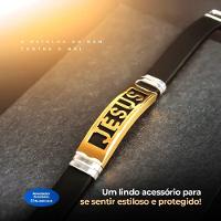 Pulseira Jesus Cristo Dourada Banhada Ouro + Masculina Religiosa Moda Masculina Qualidade Premium - 7