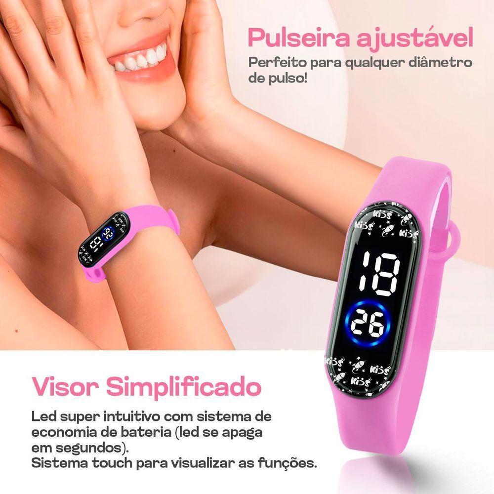 Lousa Magina Lcd Tablet Barbie + Oculos Qualidade Premium Prova Dagua Pulseira Ajustavel Menina Rosa - 2