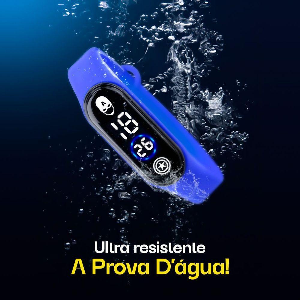 Relogio Digital Capitão América + Colar + Caixa Ajustavel Qualidade Premium Prova Dagua Presente Led - 5
