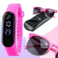 Relogio Digital Led Infantil Prova Dagua + Case + Oculos Sol Ajustavel Presente Data Criança Menina - 1