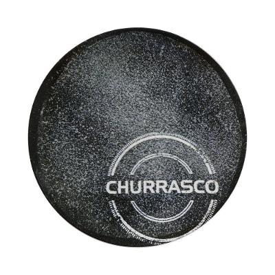 Prato Raso Tramontina Churrasco Carbon Em Porcelana Decorada 25 Cm Tramontina