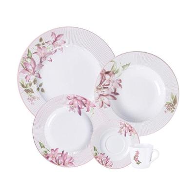 Aparelho De Jantar Tramontina Poème Em Porcelana Decorada 30 Peças Jogo De Pratos Especial Tramontina