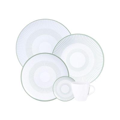 Aparelho De Jantar Tramontina Lineare Em Porcelana Decorada 20 Peças Jogo De Pratos Tramontina