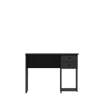 Mesa Escrivaninha Cristal C/ 2 Gaveteiro E Espaço Para Cpu Preto Fosco
