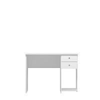 Mesa Escrivaninha Cristal C/ 2 Gaveteiro E Espaço Para Cpu Branco/branco