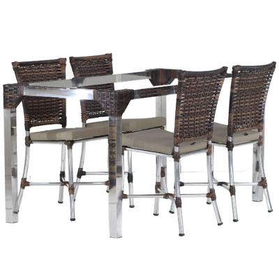 Conjunto 4 Cadeiras Angra E Mesa De Jantar Haiti Em Alumínio Argila