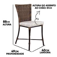 Conjunto 4 Cadeiras Angra E Mesa De Jantar Haiti Em Alumínio Argila