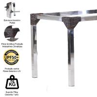 Conjunto 4 Cadeiras Angra E Mesa De Jantar Haiti Em Alumínio Argila - 7