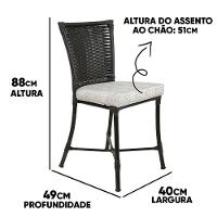 Conjunto 4 Cadeiras Angra E Mesa De Jantar Haiti Em Alumínio Preto