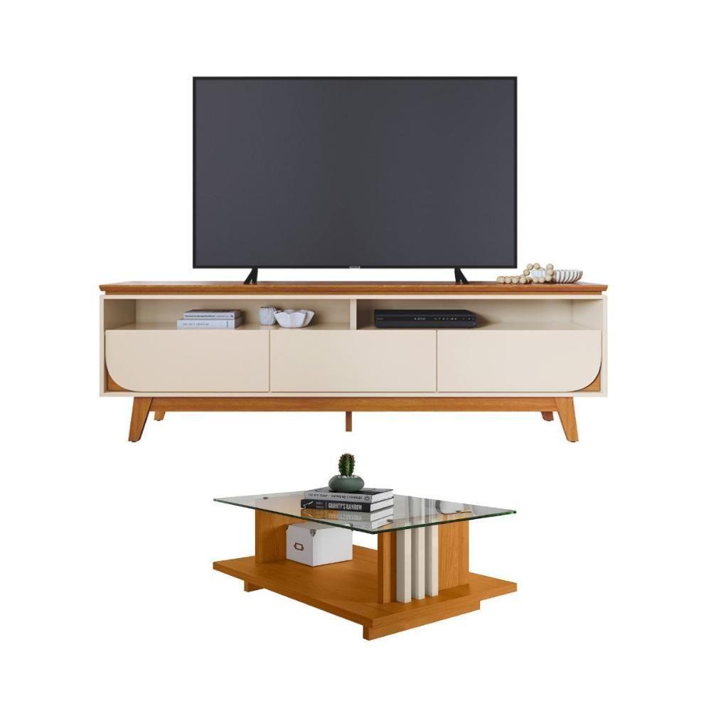 Conjunto Selene C/ Mesa De Centro Frizz Cinamomo/off-white - 4