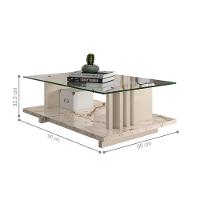 Mesa De Centro Frizz Com Tampo Decorativo Calacata/off-white - 2