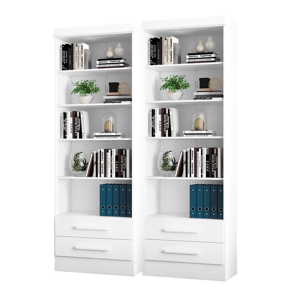 Livreiro Oslo Com Prateleiras Para Livros Branco (2 Unidades) - 2