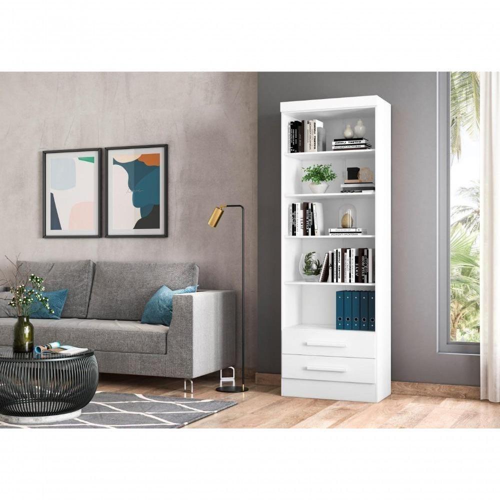 Livreiro Oslo Com Prateleiras Para Livros Branco (2 Unidades) - 5
