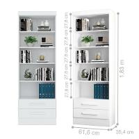 Livreiro Oslo Com Prateleiras Para Livros Branco (2 Unidades)