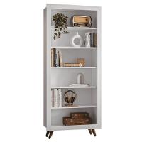 Livreiro Bologna Com Prateleiras P/ Livros Branco/branco - 2