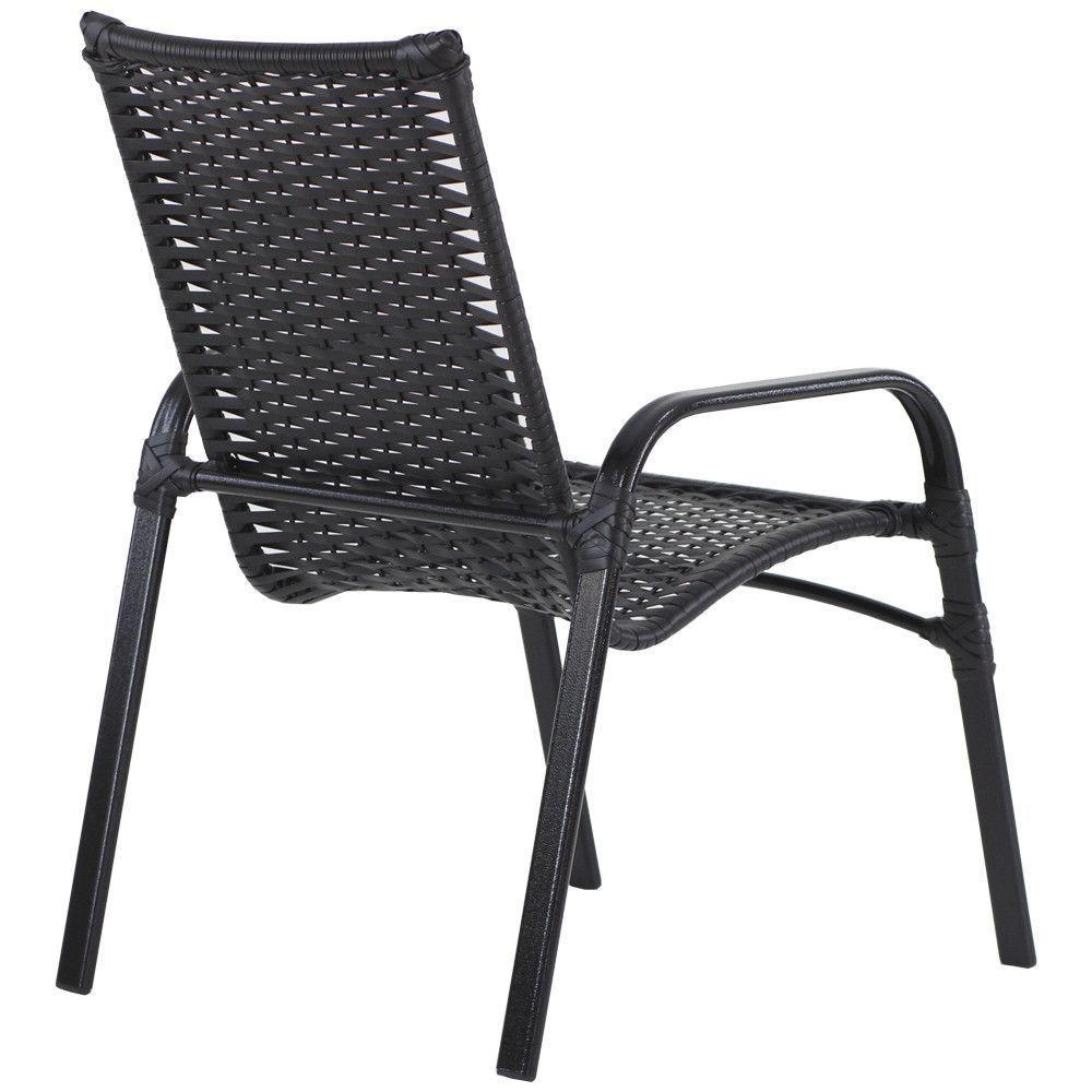 6 Cadeiras E Mesa 100cm Tampo Ripado Alumínio Piscina Jardim Argila - 3