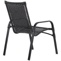 6 Cadeiras E Mesa 100cm Tampo Ripado Alumínio Piscina Jardim Argila - 3