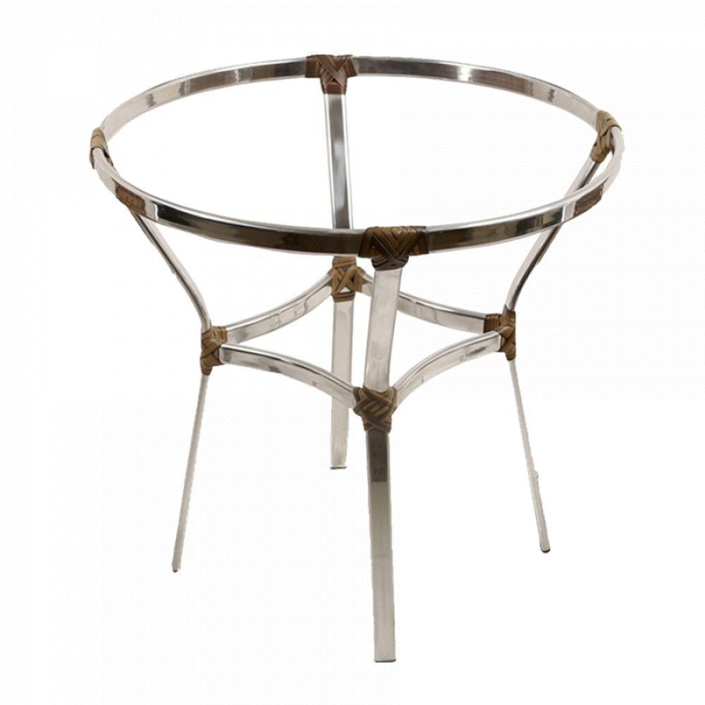 6 Cadeiras Alumínio E Mesa S/tampo Varanda Jardim Piscina Cappuccino - 5