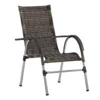 6 Cadeiras Alumínio E Mesa S/tampo Varanda Jardim Piscina Cappuccino - 3