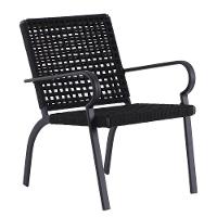 2 Cadeiras Corda Náutica E Mesa Tampo Ripado Edícula, Jardim Preto