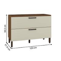 Balcão 1 Basculante C/ Gaveteiro 120 Cm Ametista Nogueira Off White - 3