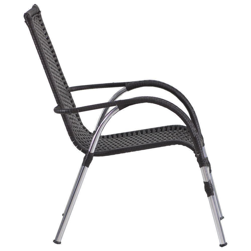 6 Cadeiras Alumínio E Mesa S/tampo Varanda Jardim Piscina Tabaco - 5