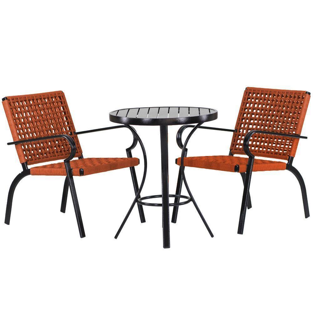 2 Cadeiras Corda Náutica E Mesa Tampo Ripado Edícula, Jardim Terra Cota - 1