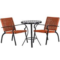 2 Cadeiras Corda Náutica E Mesa Tampo Ripado Edícula, Jardim Terra Cota - 1