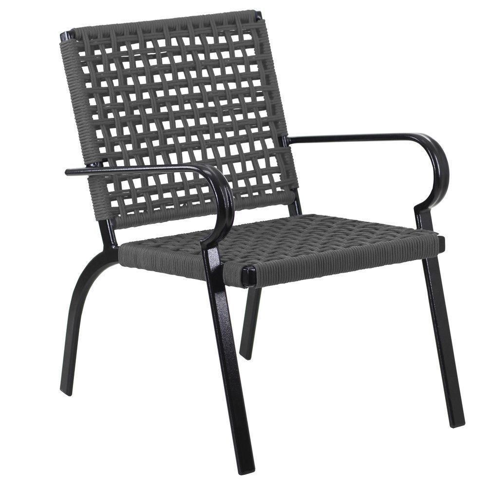 2 Cadeiras Corda Náutica E Mesa Tampo Ripado Edícula, Jardim Prata - 4