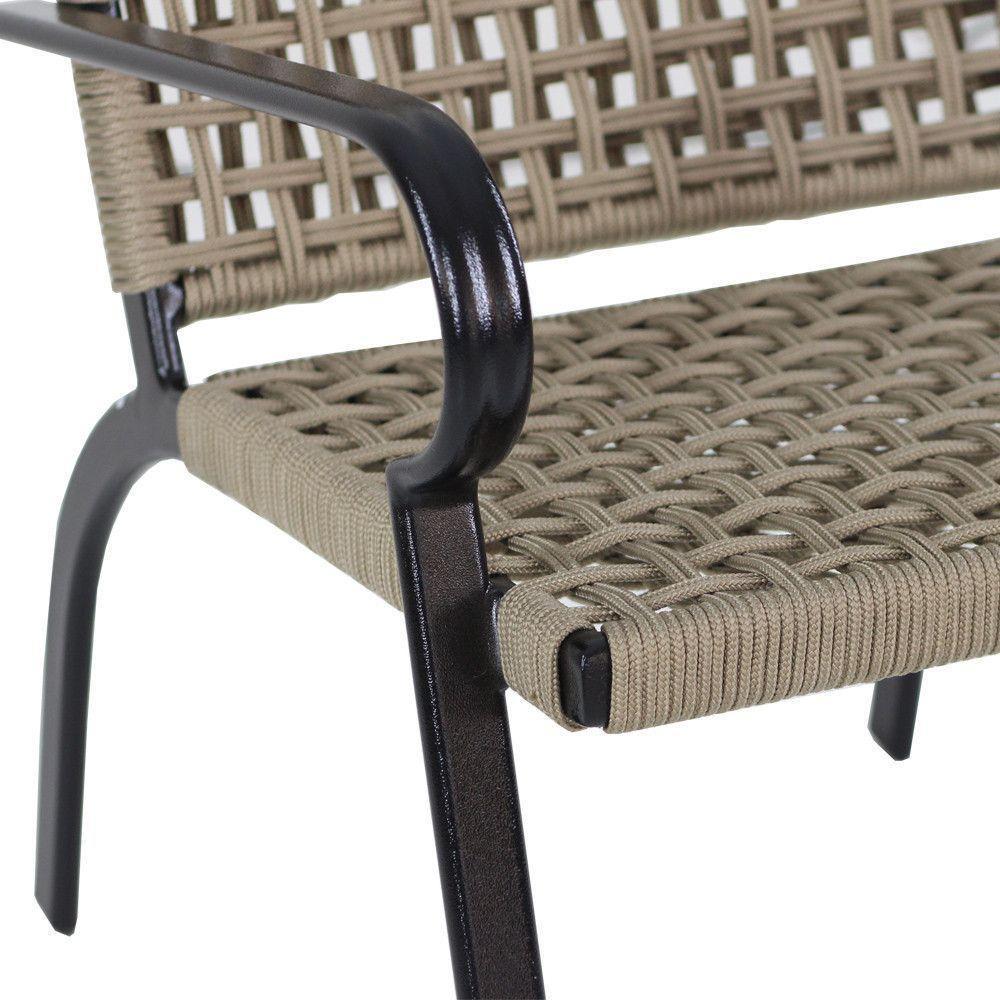 2 Cadeiras Corda Náutica E Mesa Tampo Ripado Edícula, Jardim Rami - 2