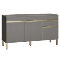 Balcao 3 Portas C/ Gaveteiro 1,50 Line C/ Tampo Gris - 2