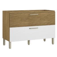 Balcão 1 Basculante C/ Gaveteiro 120 Cm Ametista Freijó Supremo Ripado - 2