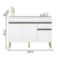 Balcao 3 Portas C/ Gaveteiro 1,20 Linea C/ Tampo Supremo - 3