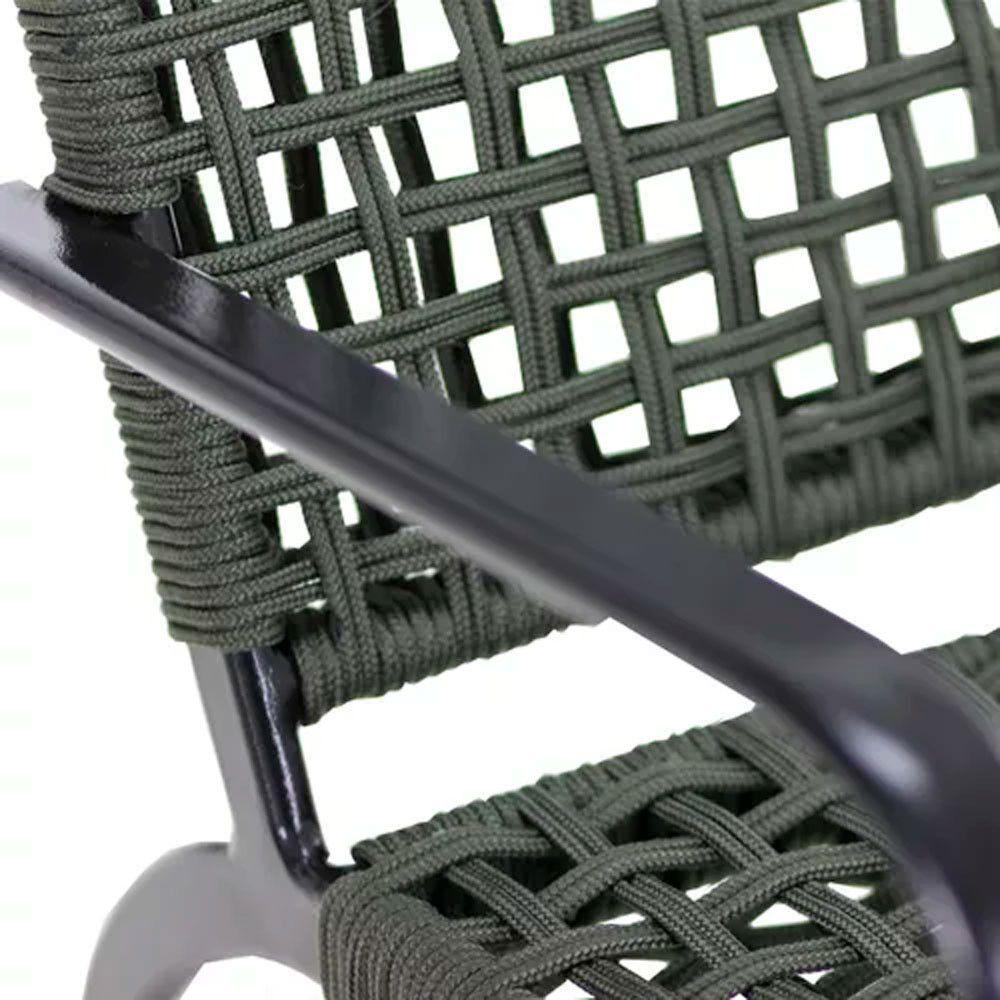 2 Cadeiras Corda Náutica E Mesa Tampo Ripado Edícula, Jardim Verde - 2