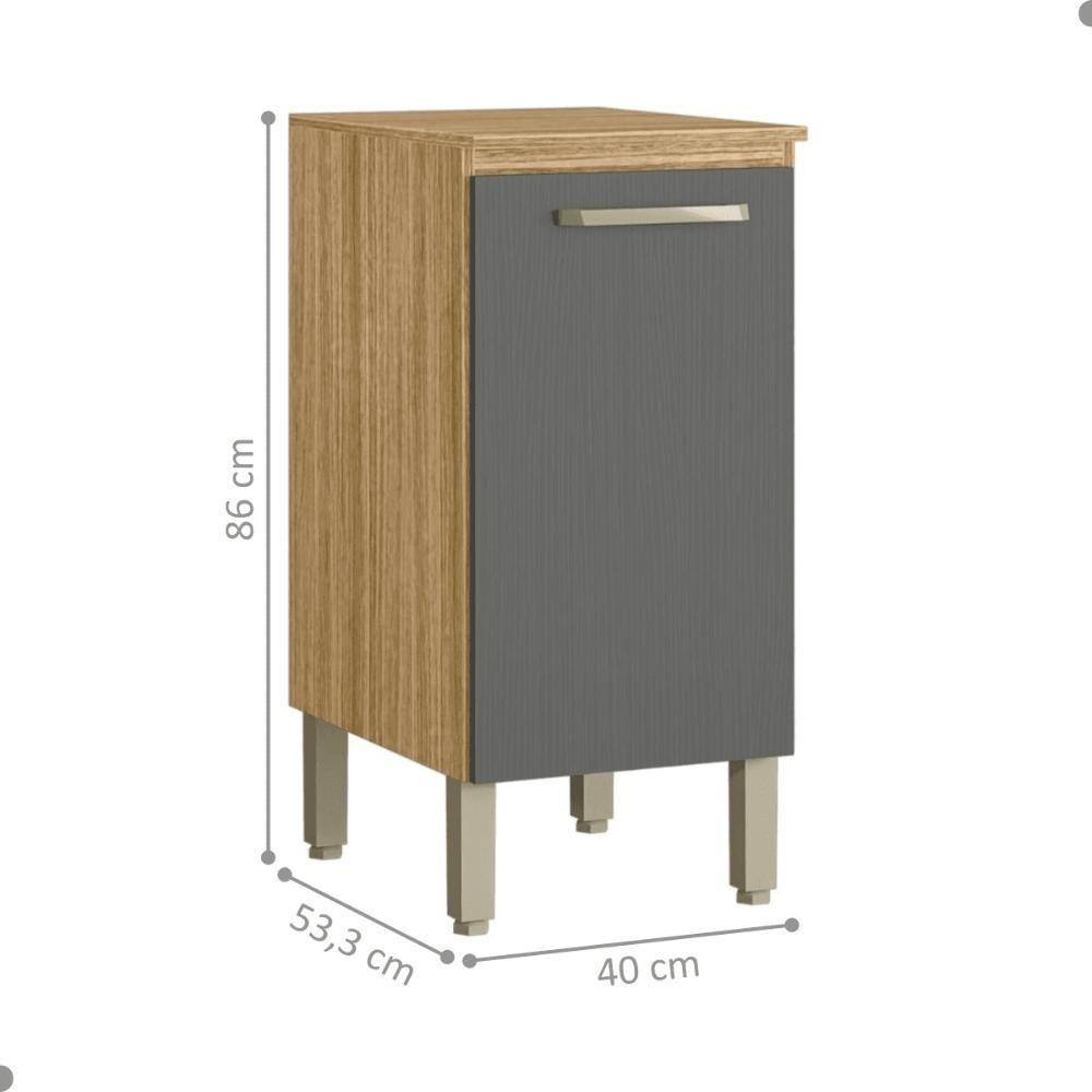 Balcão 1 Porta 400 C/ Tampo Lapis Freijó Gris - 3