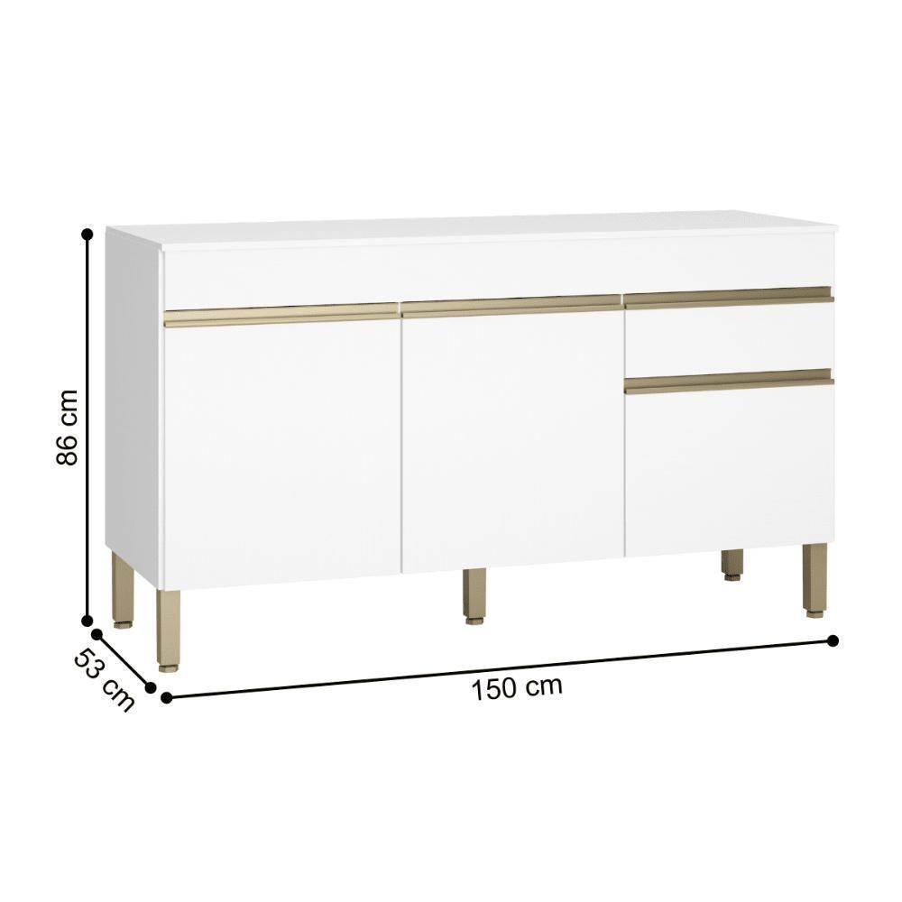 Balcao 3 Portas C/ Gaveteiro 1,50 Linea C/ Tampo Supremo - 3