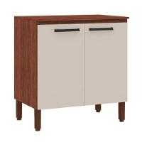 Balcão 2 Portas 800 C/ Tampo Lapis Nogueira Off White - 2